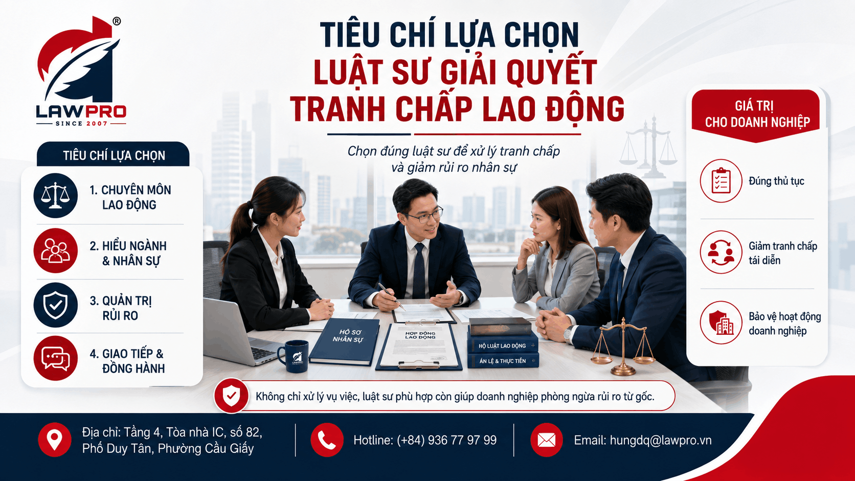 Tiêu chí lựa chọn luật sư giải quyết tranh chấp lao động